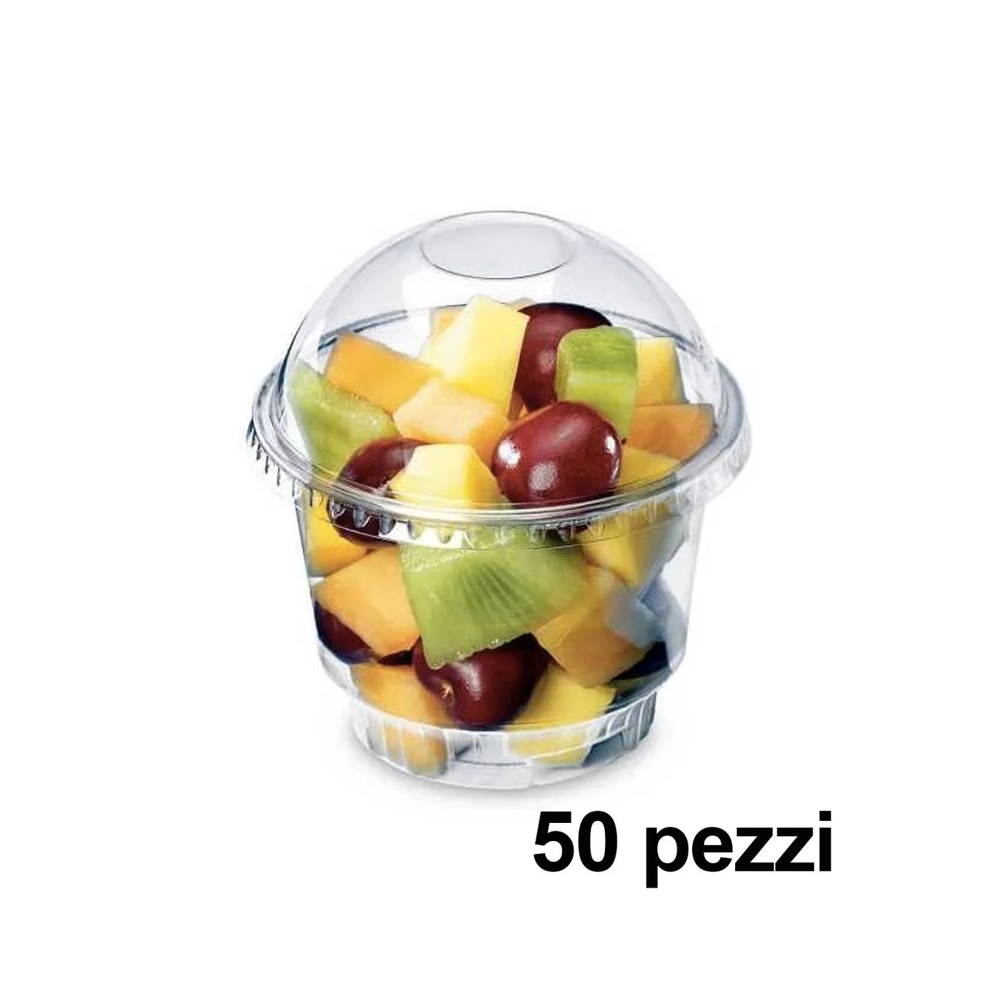 Vaso Postre 230cc + tapa domo 50uds