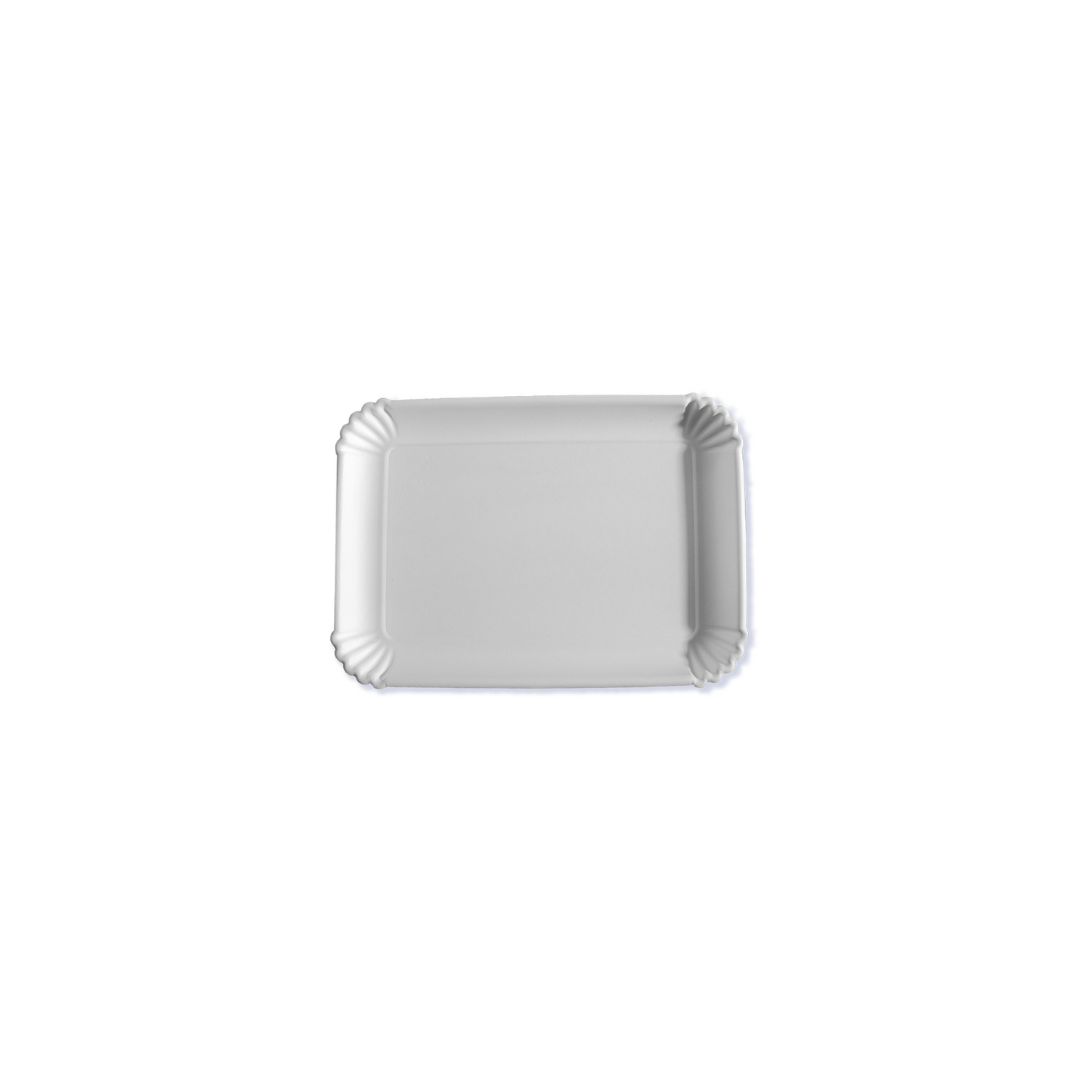 Bandejas pasteleras rectangulares de cartón biodegradable blanco