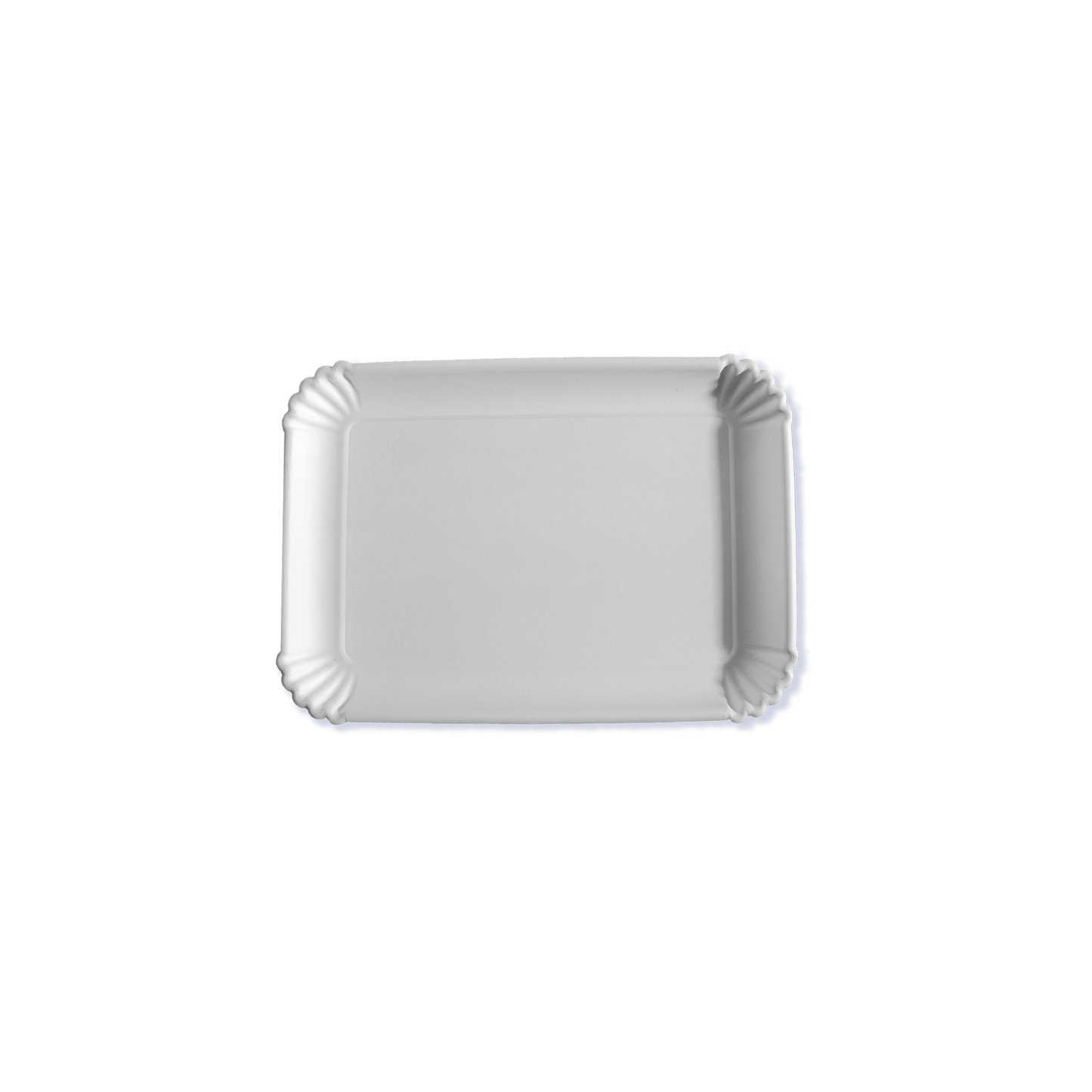 Bandejas pasteleras rectangulares de cartón biodegradable blanco