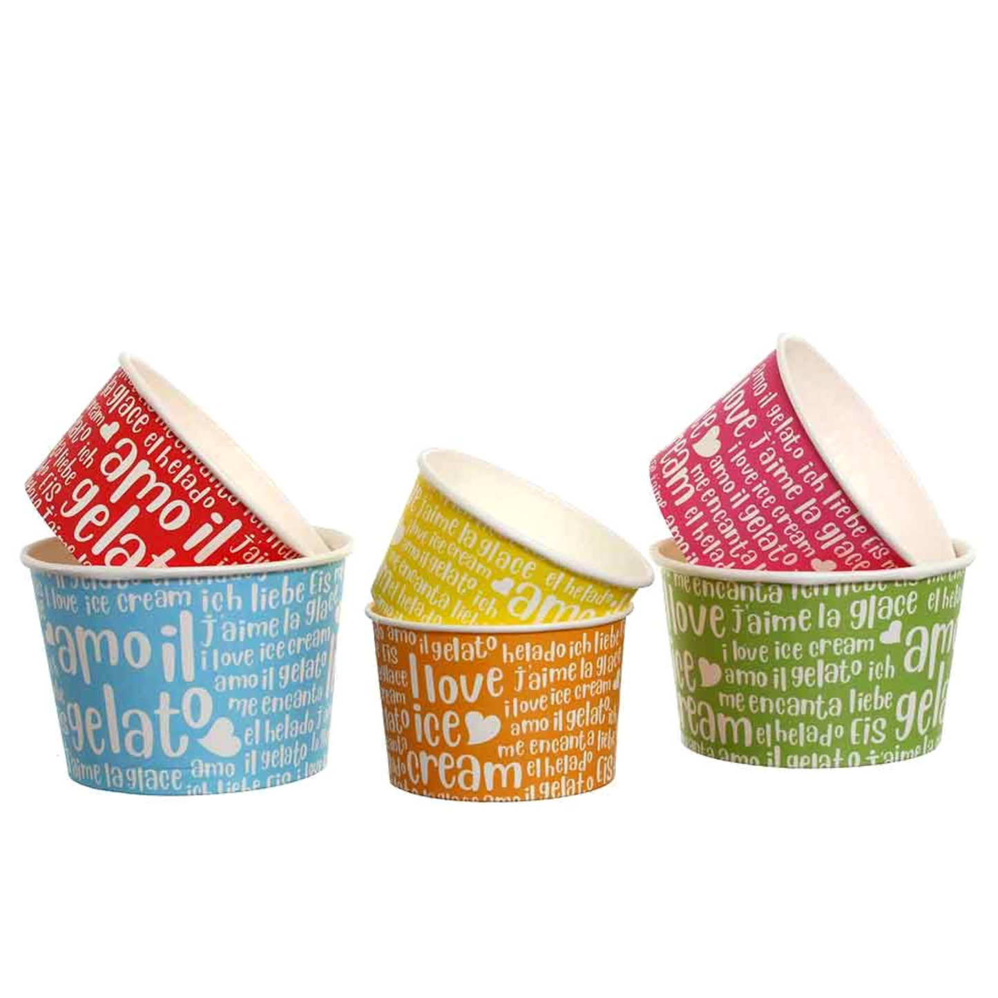 Vasitos de helado de cartón fantasía