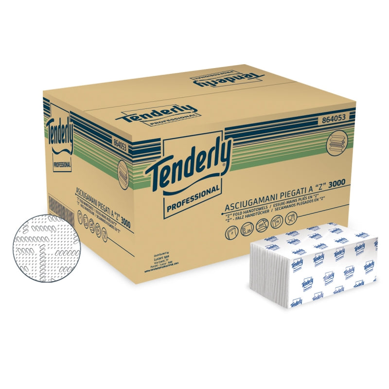 Toallas blancas plegables en Z - 15x200 piezas