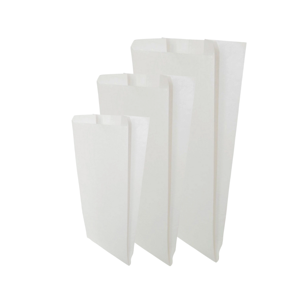 Bolsas de papel Blancas para pan, bollos y baguettes