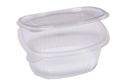 50pz Vaschette ovali Cuki Professional trasparenti per alimenti con coperchio incernierato