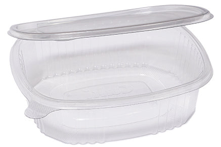 50pz Vaschette ovali Cuki Professional trasparenti per alimenti con coperchio incernierato