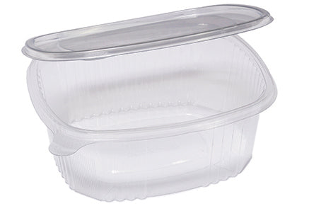 50pz Vaschette ovali Cuki Professional trasparenti per alimenti con coperchio incernierato
