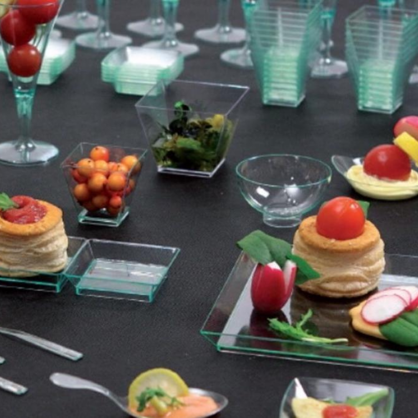 Porciones individuales de canapés 100% reciclables