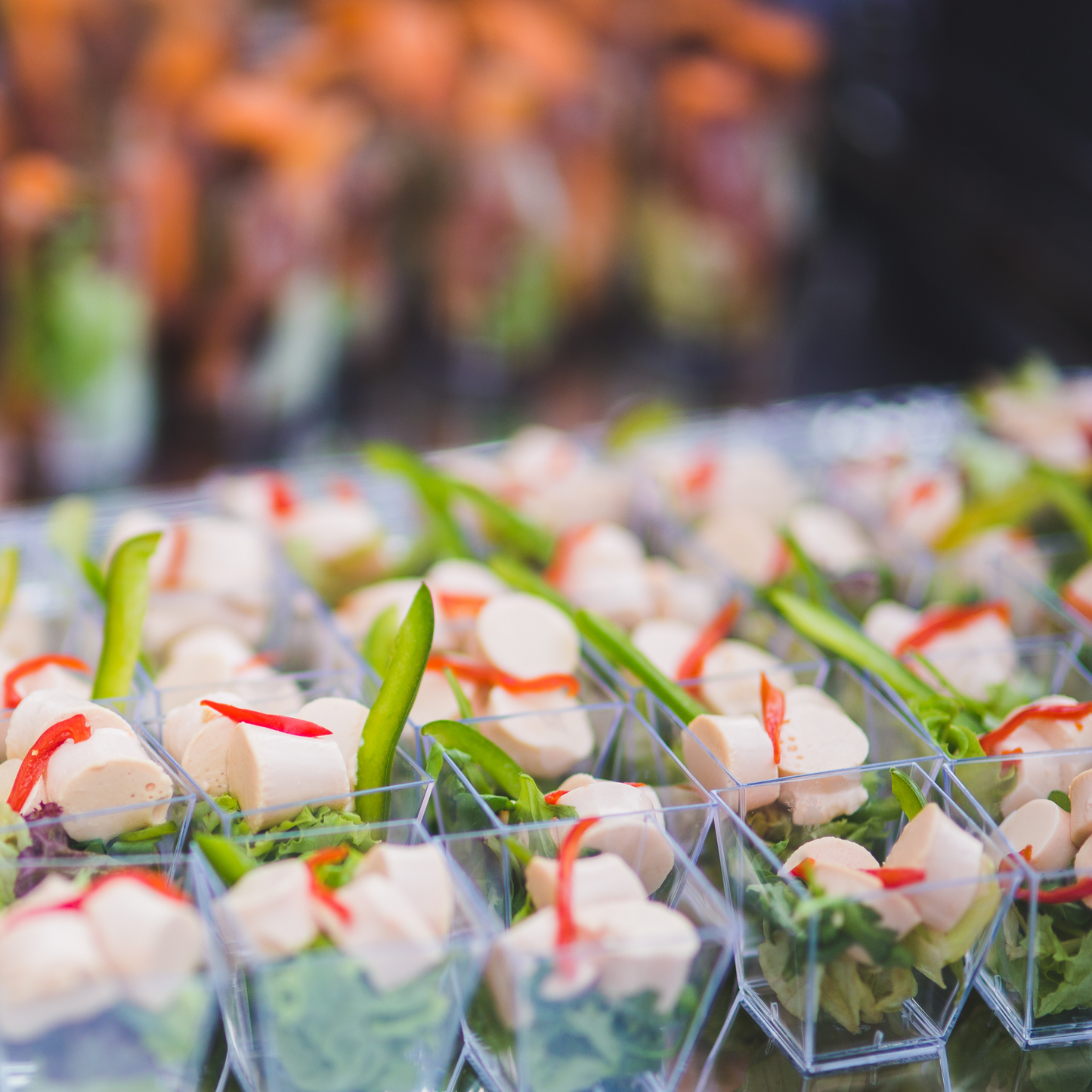 Porciones individuales de canapés 100% reciclables