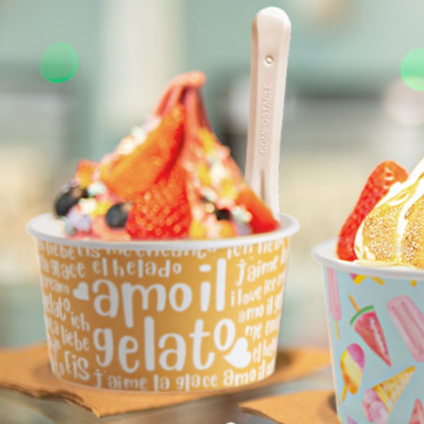 Vasitos de helado de cartón fantasía