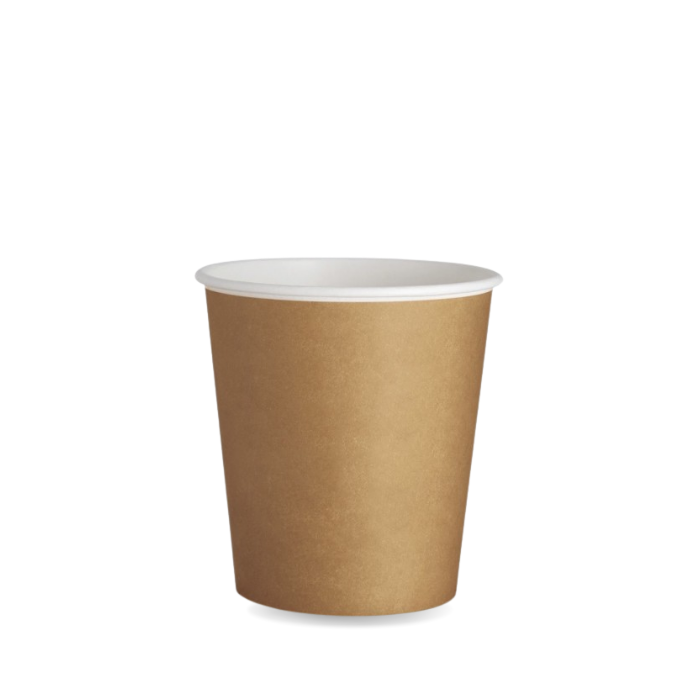 Vasos de cartón kraft para bebidas frías y calientes.