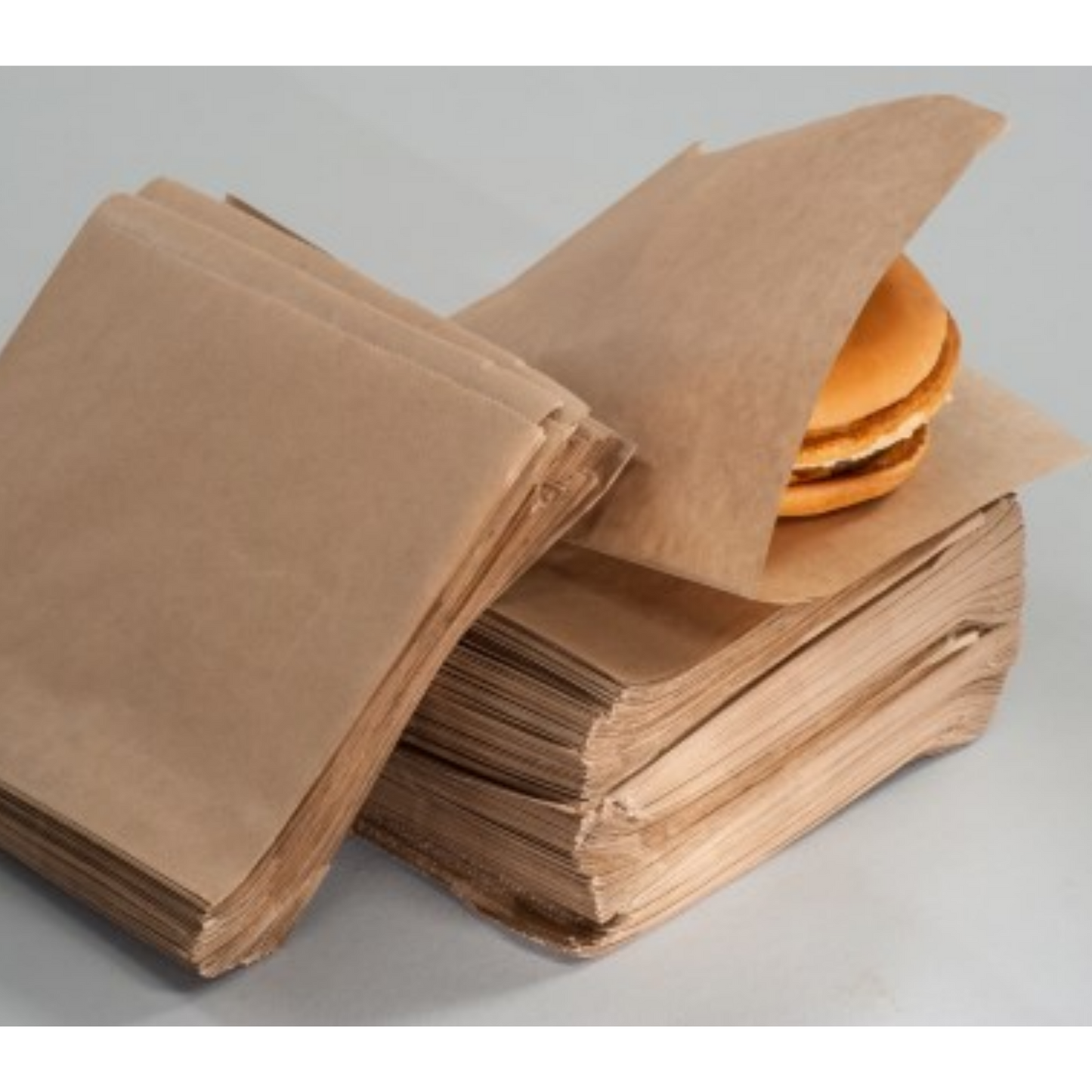 1000uds Bolsas papel kraft antigrasa Kebab 19x19cm