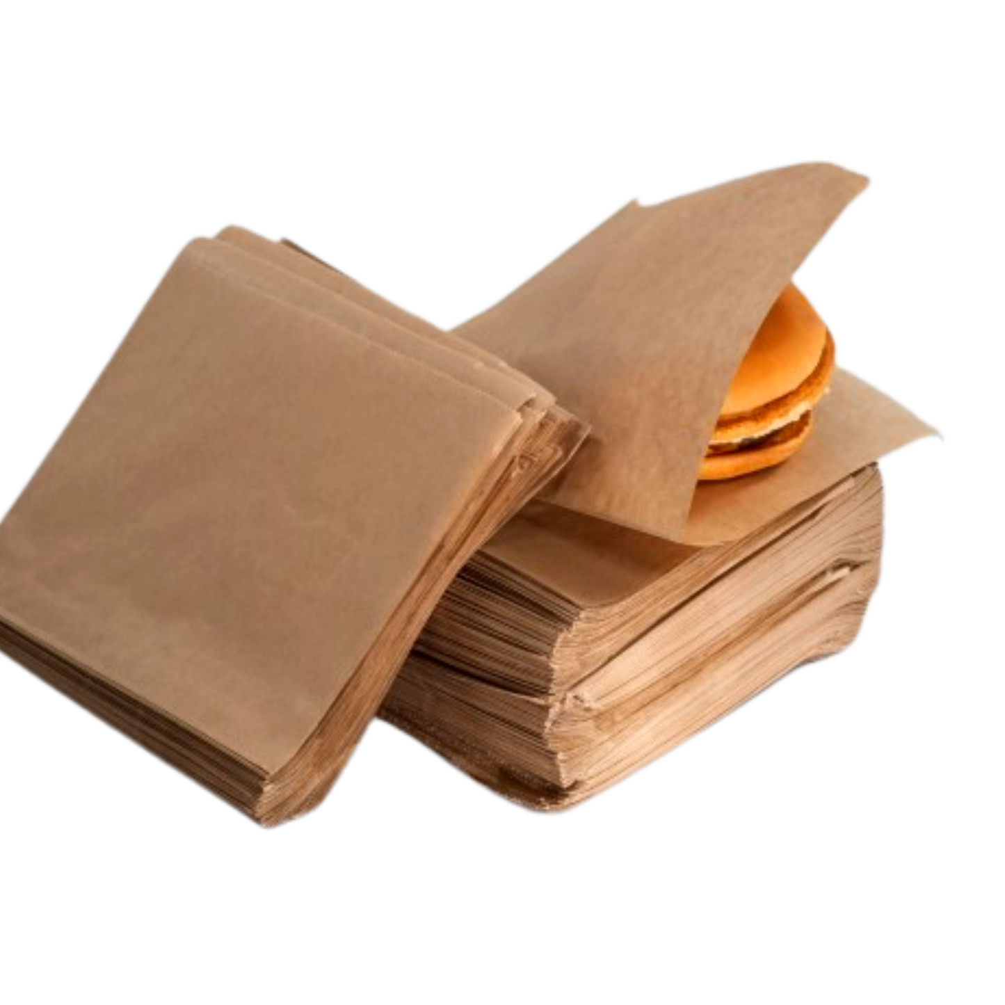 1000uds Bolsas papel kraft antigrasa Kebab 19x19cm