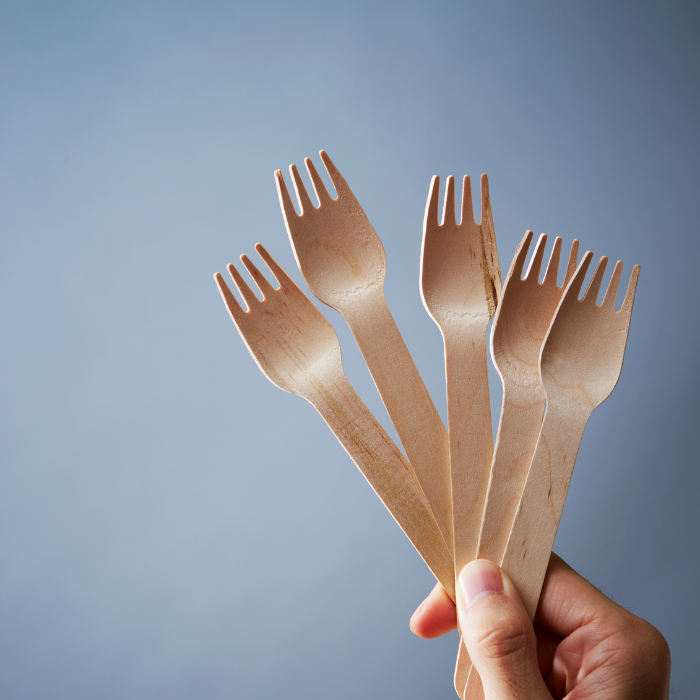 100pz Forchette monouso in legno di Betulla 16cm