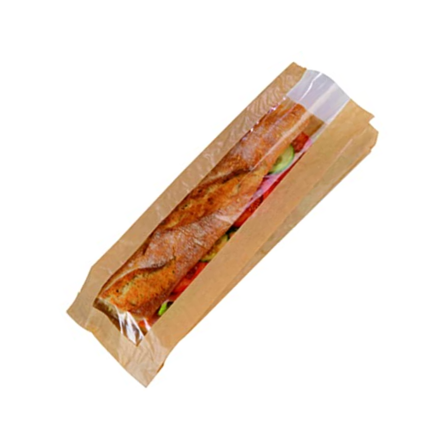 1000uds Bolsas Sandwich Kraft Antigrasa Con Ventana 10x33cm