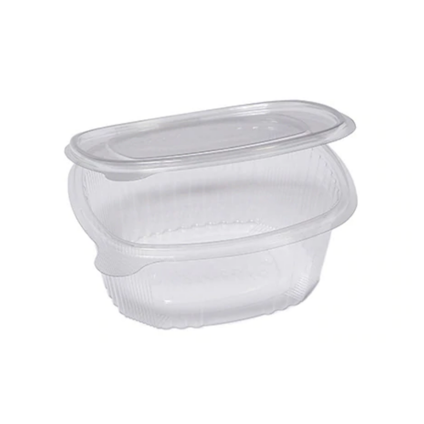 50pz Vaschette ovali Cuki Professional trasparenti per alimenti con coperchio incernierato