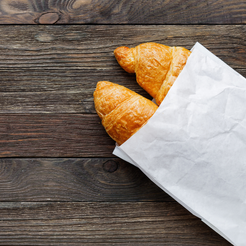 Bolsas de papel Blancas para pan, bollos y baguettes