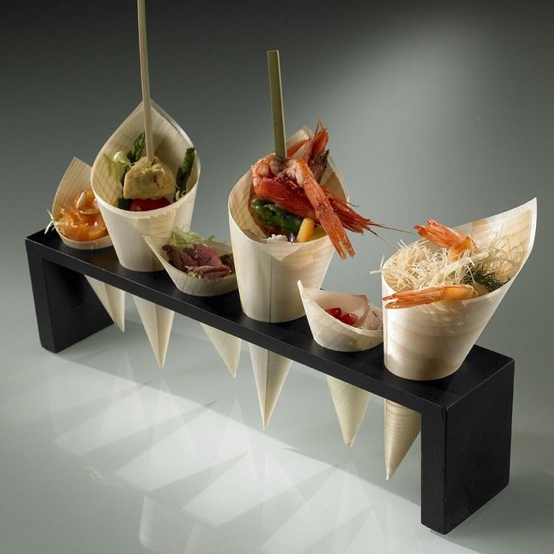 50pz Coni per finger food in legno di pino