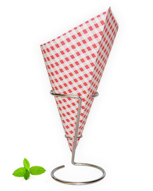 Greaseproof paper with red checks, cone-shaped, 1500 pcs.