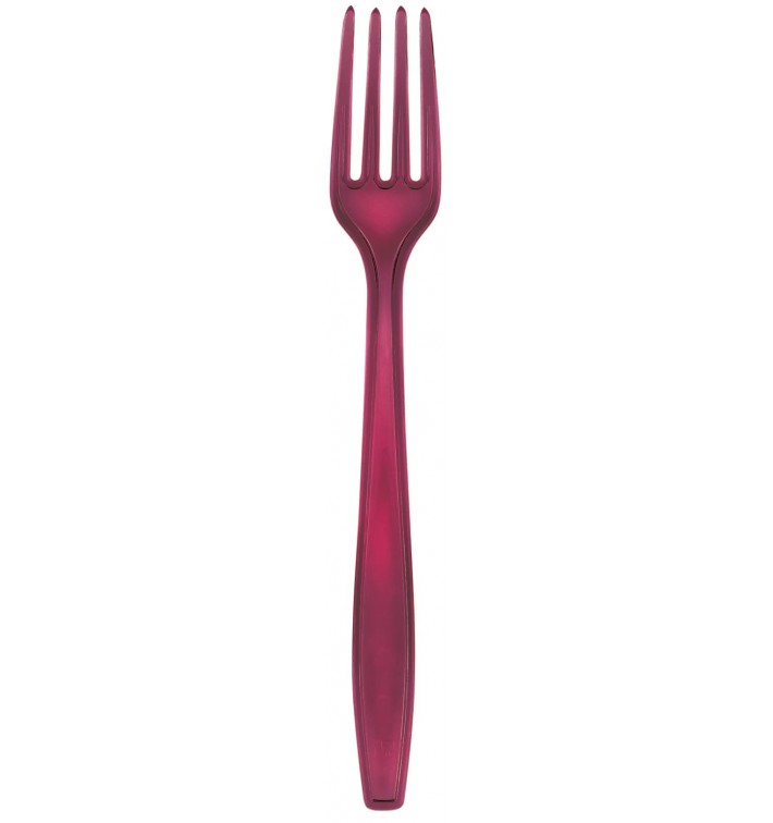 Cubiertos desechables rojo 190mm 50uds