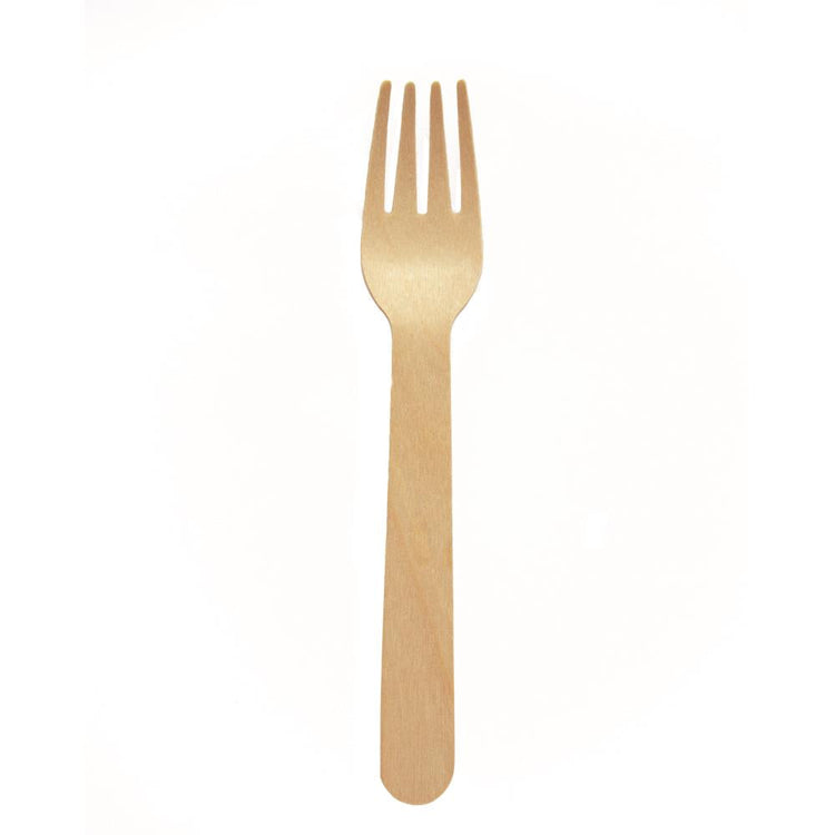 100pz Forchette monouso in legno di Betulla 16cm
