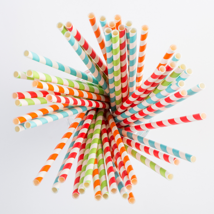 Cannucce colorate in Carta Biodegradabile 21cm - 250pz