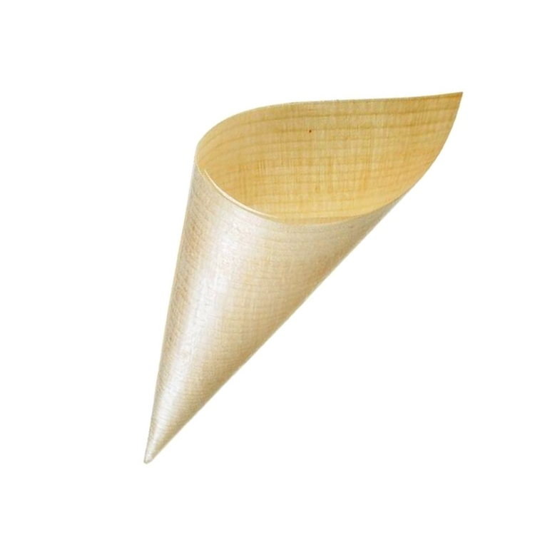50pz Coni per finger food in legno di pino