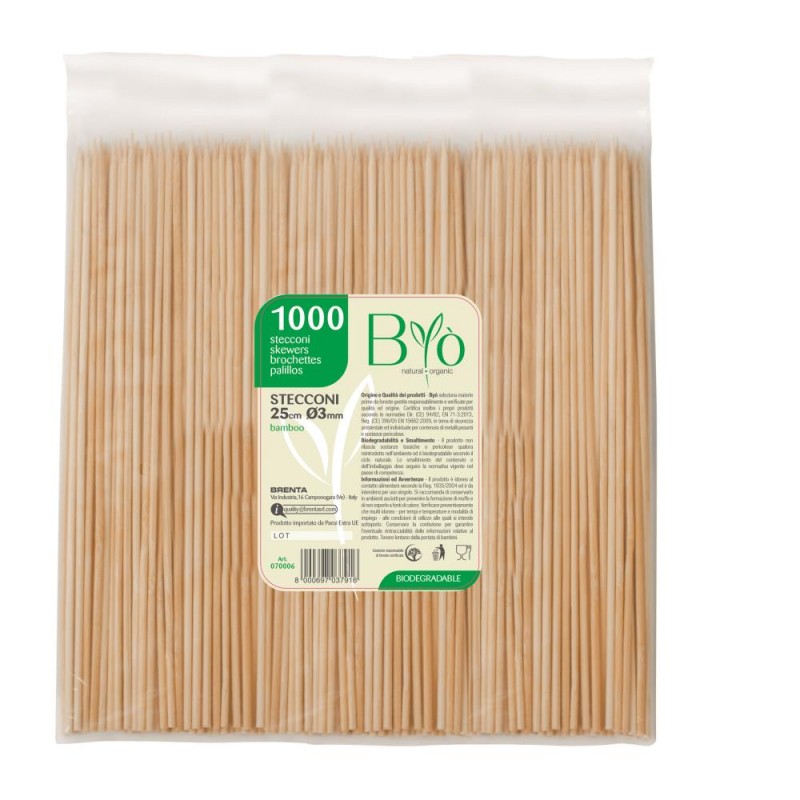 Spiedi Stecconi in Legno di Bamboo